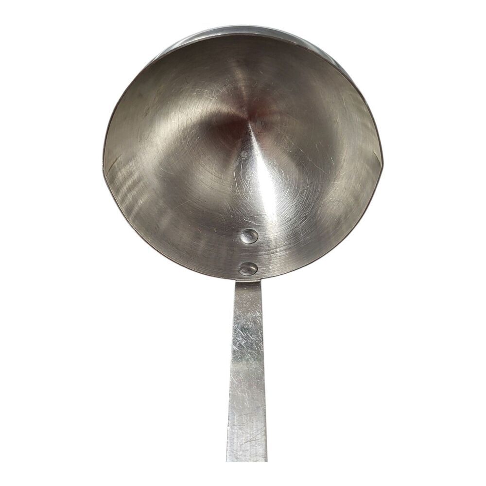 Vintage EKCO Flint STAINLESS STEEL 11½" SOUP LADLE with Pour Spout U.S.A.